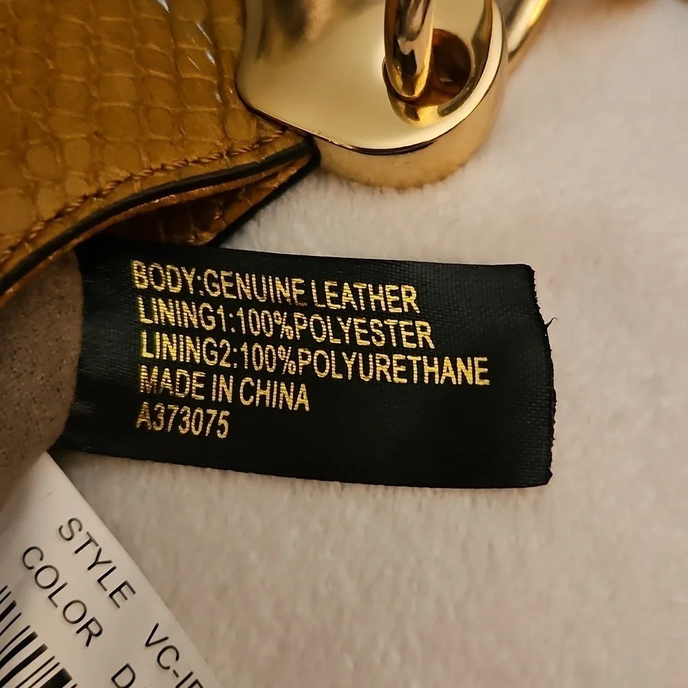 Vince Camuto Y2k Irine Dark Wheat Snakeskin Leather Mini Baguette Shoulder Bag - Picture 3 of 14